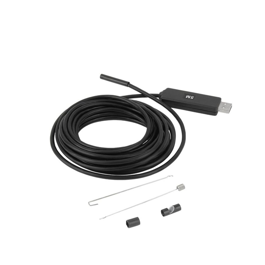 USB Endoscoop camera 5m / 5.5mm (semi-flexibele kabel) Endoscoopcamera.nl