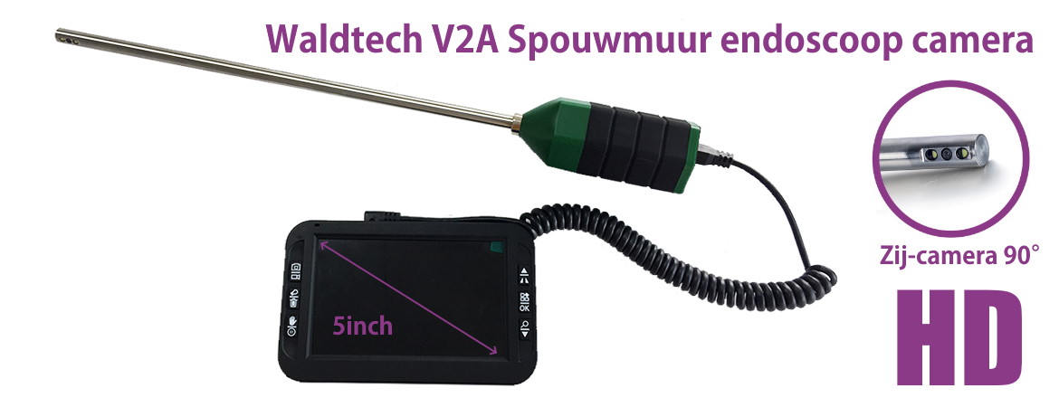 Waldtech v2A Spouwmuur endoscoop camera slider